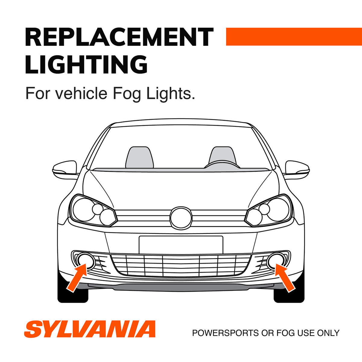 Sylvania 9006 LED Powersport Headlight Bulbs for Off-Road Use or Fog Lights - 2 Pack