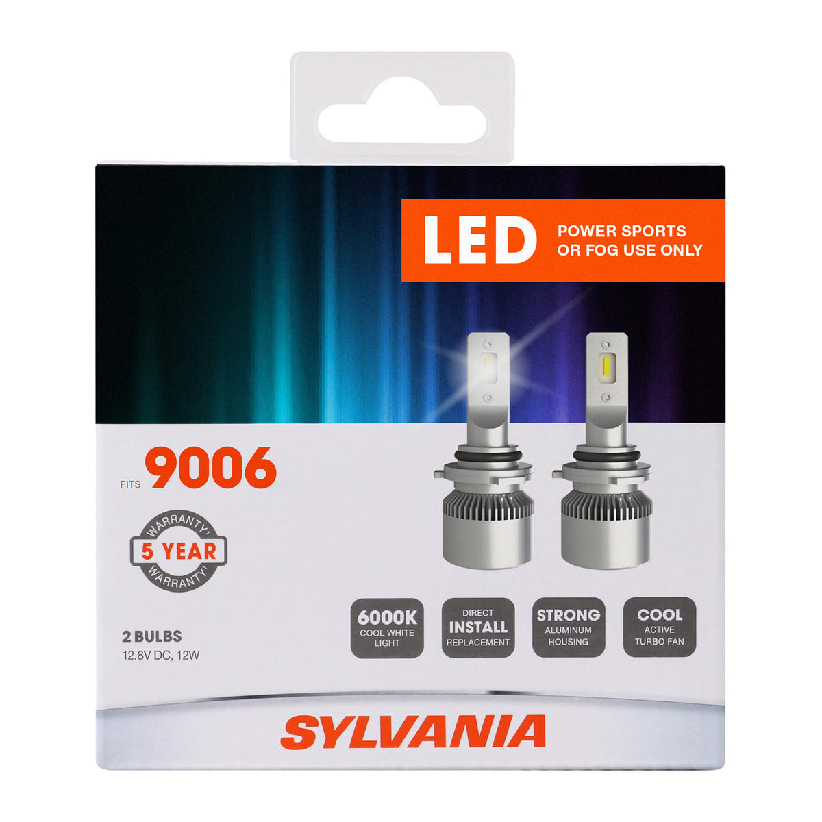 Sylvania 9006 LED Powersport Headlight Bulbs for Off-Road Use or Fog Lights - 2 Pack