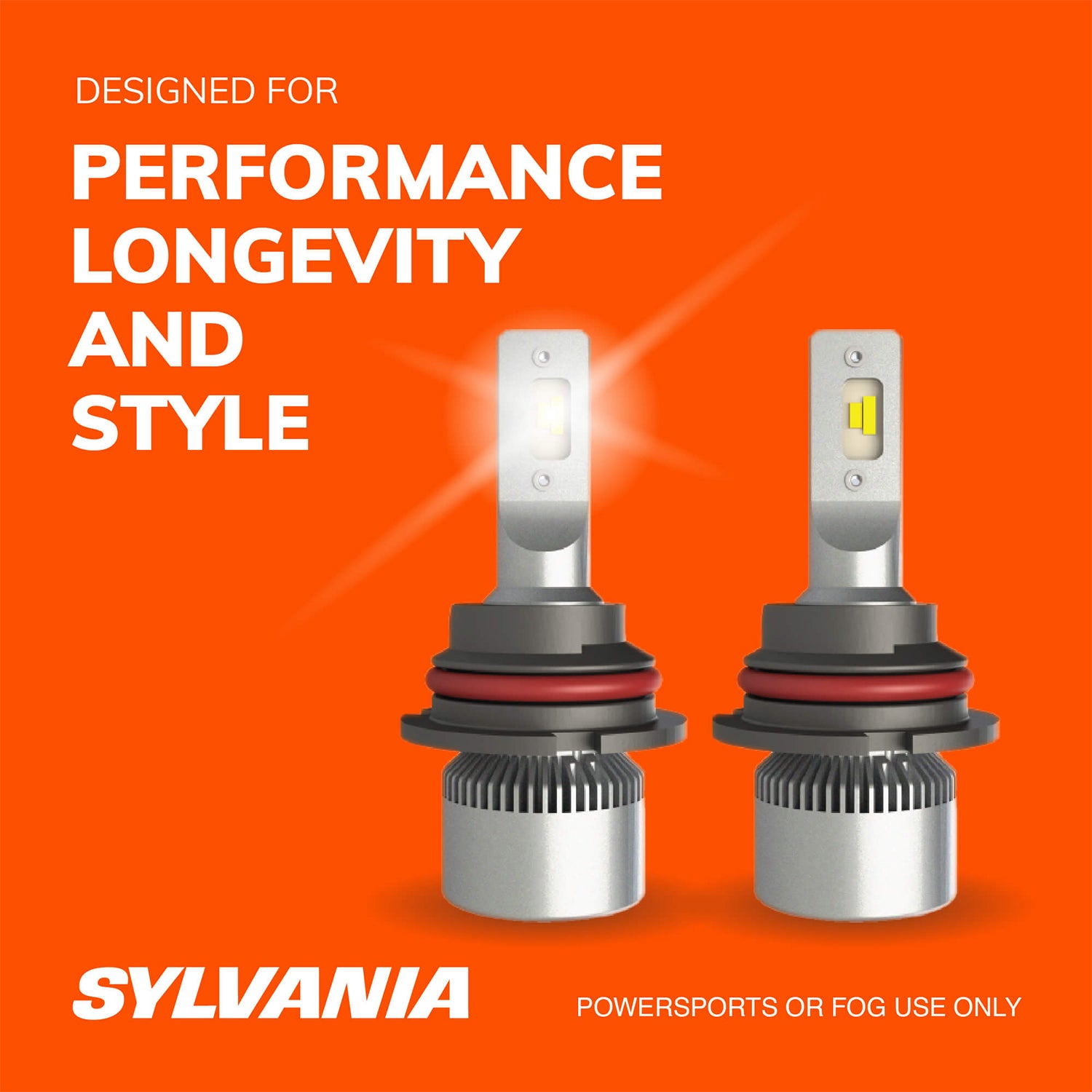 Sylvania LED Powersport Headlight Bulbs for Off-Road Use or Fog Lights - 2 Pk