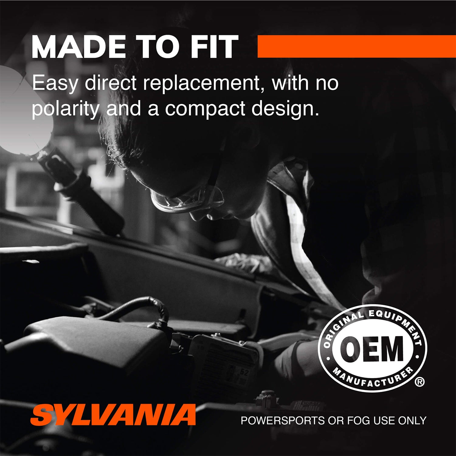 Sylvania LED Powersport Headlight Bulbs for Off-Road Use or Fog Lights - 2 Pk