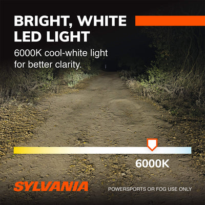 Sylvania LED Powersport Headlight Bulbs for Off-Road Use or Fog Lights - 2 Pk