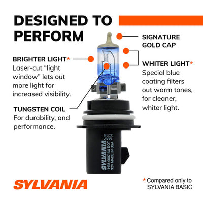 Sylvania 9007 SilverStar ULTRA Halogen High Performance Headlight Bulbs (2 Pack)