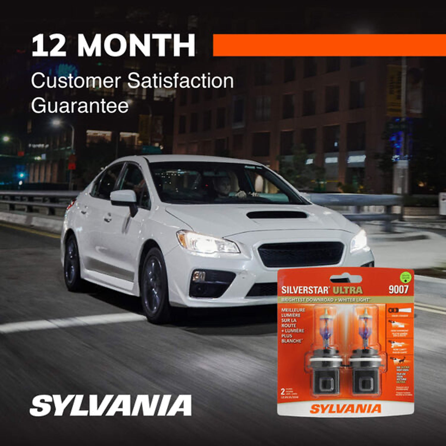 Sylvania 9007 SilverStar ULTRA Halogen High Performance Headlight Bulbs (2 Pack)