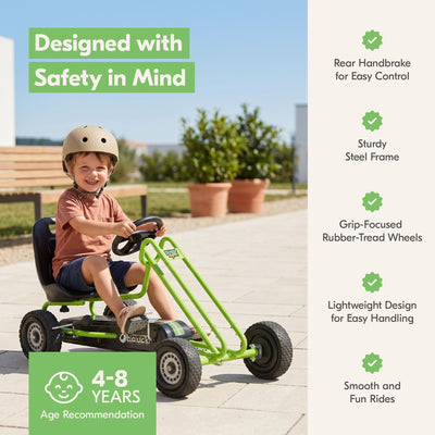 hauck Lightning Pedal Ride On Go Kart Toys for Boys & Girls, Green (Open Box)