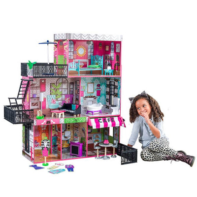 KidKraft Brookyn's Loft Wooden House Doll Dollhouse w/ Furniture (For Parts)