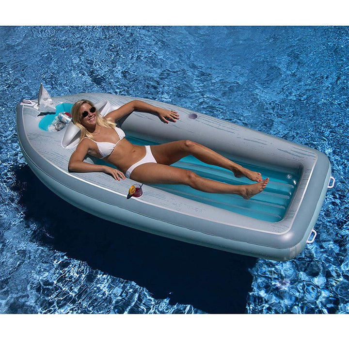 Swimline 90135 Classic Inflatable Cruiser Boat Pool Float with 2 Cup Holders