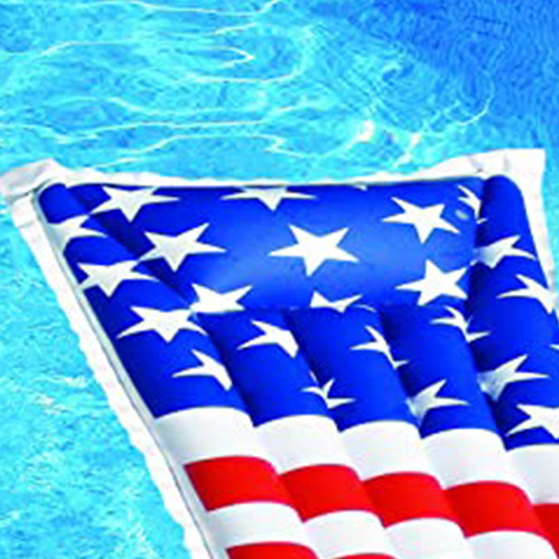 Swimline 72" Inflatable American Flag Swimming Pool Floating Water Raft Lounger - VMInnovations