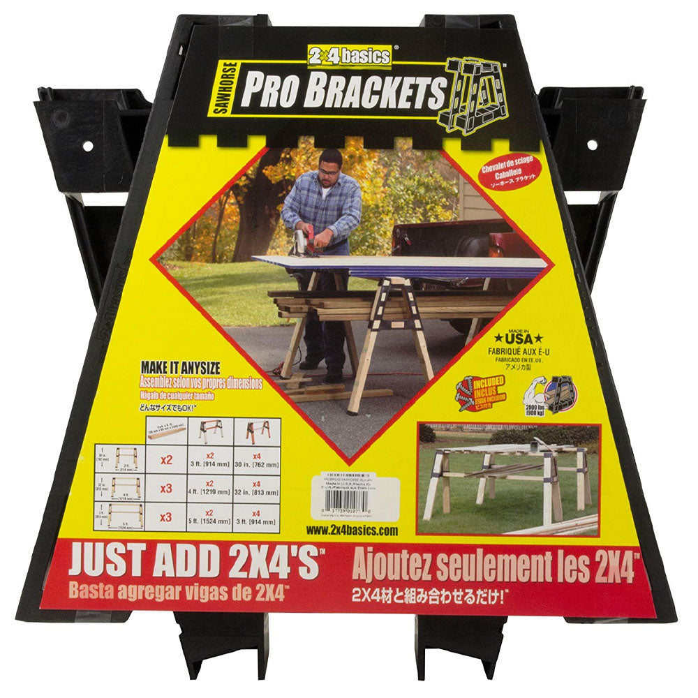 2x4 Basics Sawhorse Pro Brackets with Hardware & Stabilizing Feet (Open Box)