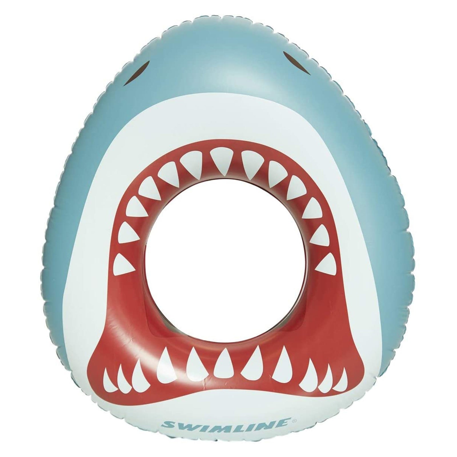Swimline 38" Inflatable Shark Mouth Swimming Pool Floating Water Inner Tube Raft - VMInnovations