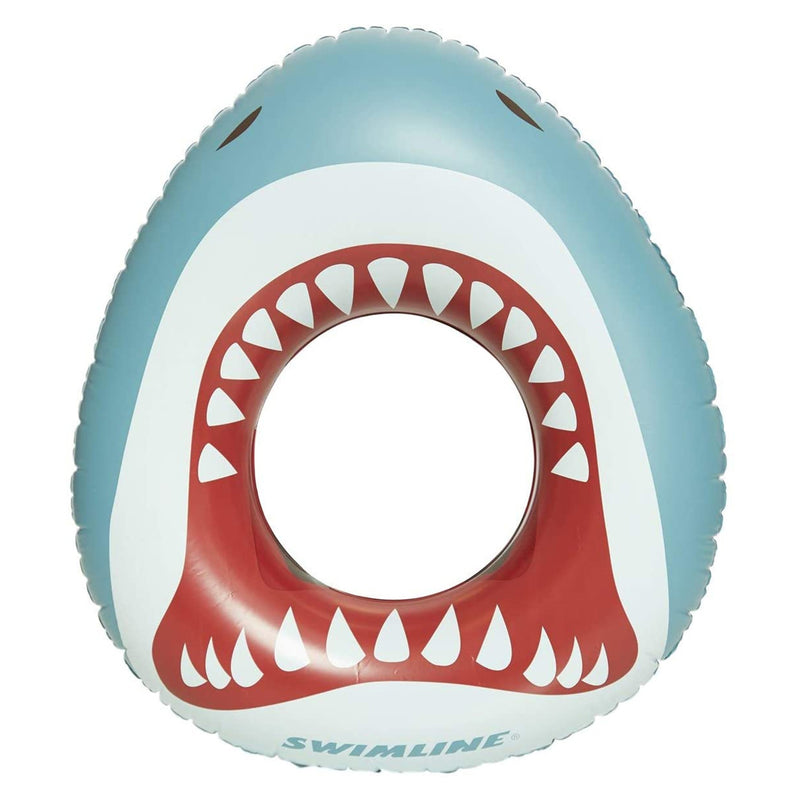 Swimline 38" Inflatable Shark Mouth Pool Floating Water Inner Tube Raft (Used)