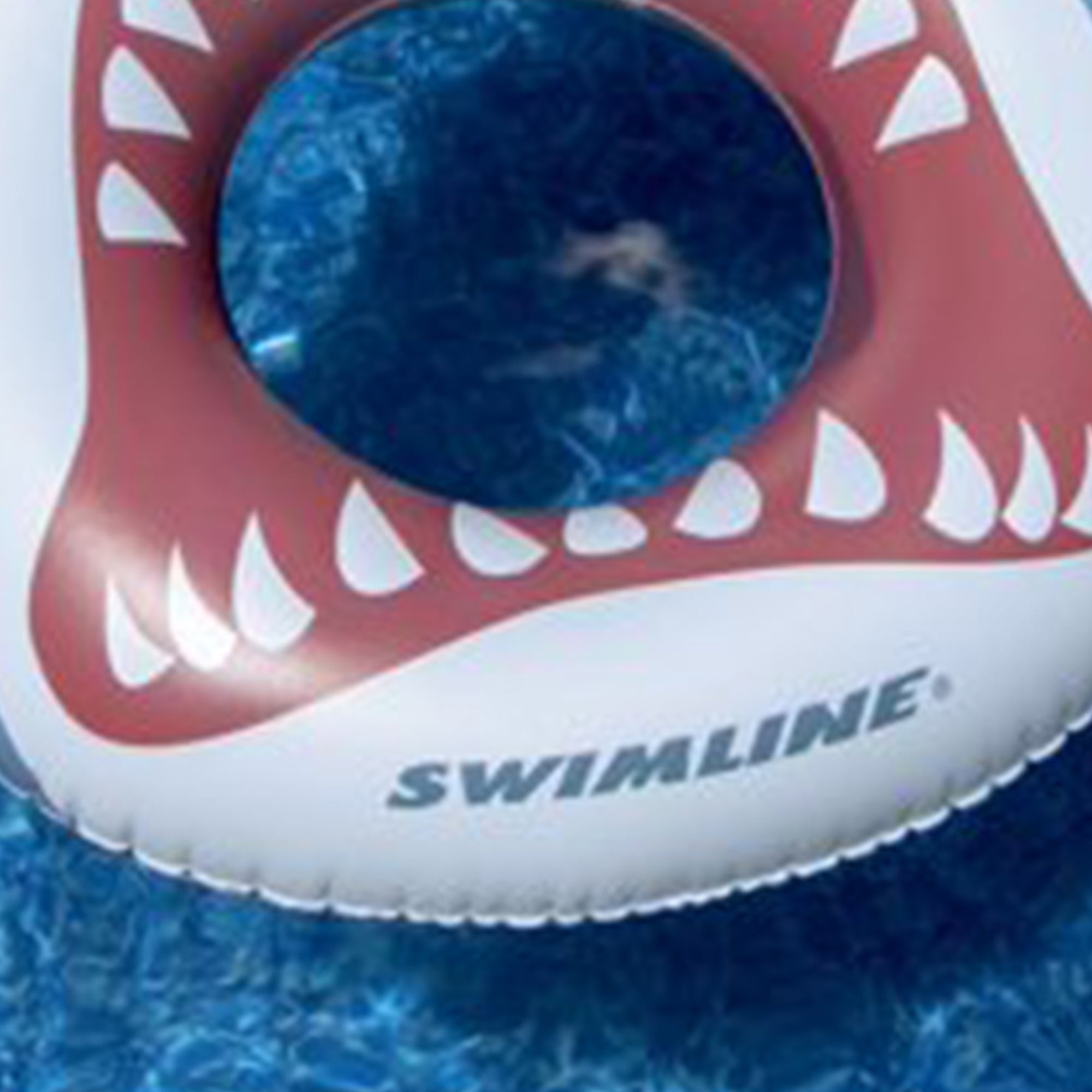 Swimline 38" Inflatable Shark Mouth Swimming Pool Floating Water Inner Tube Raft - VMInnovations