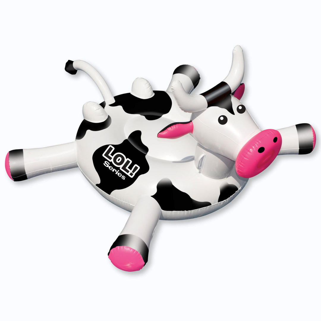 Swimline Giant 56" Inflatable LOL Cow Swimming Pool or Lake Floating Water Raft