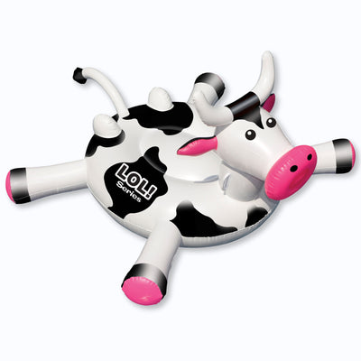 Swimline Giant 56" Inflatable LOL Cow Swimming Pool or Lake Floating Water Raft - VMInnovations