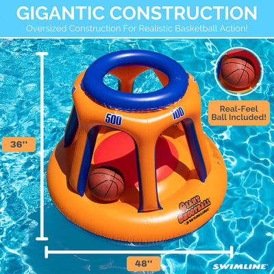 Swimline 36x48 Inflatable Floating Basketball Hoop Giant Shootball Fun Pool - VMInnovations