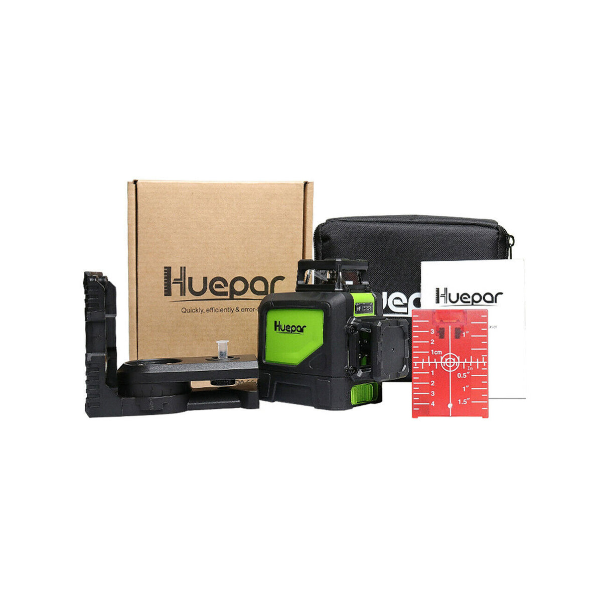 Huepar 360 Degree Cross Line Self Leveling Red Laser Level (Open Box)
