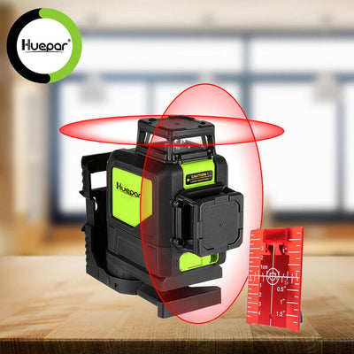 Huepar 360 Degree Cross Line Self Leveling Red Laser Level (Open Box)