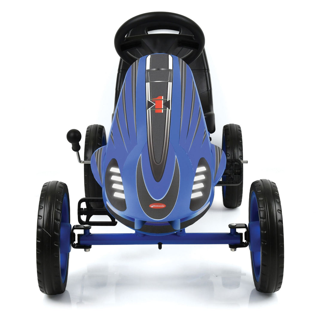 Hauck Speedster Pedal Go Kart with Adjustable Bucket Seat, Kids Ages 4-8, Blue