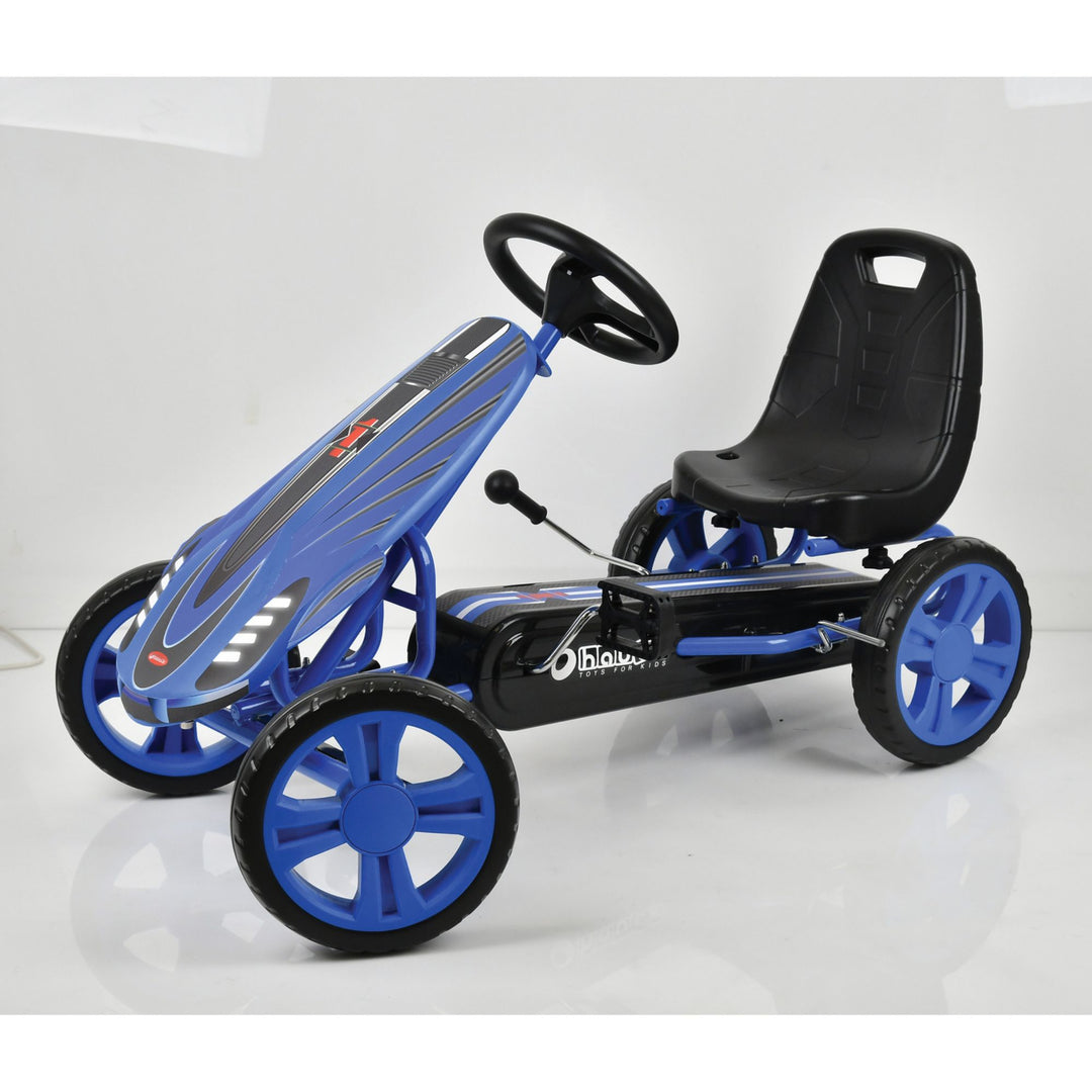 Hauck Speedster Pedal Go Kart with Adjustable Bucket Seat, Kids Ages 4-8, Blue