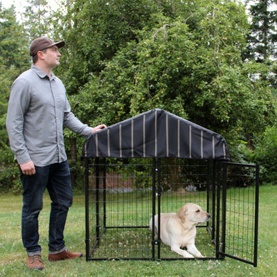 Lucky Dog Modular Pet Play Pen Welded Wire Dog Cage Kennel (Open Box) (2 Pack) - VMInnovations