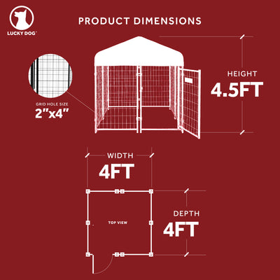 Lucky Dog Modular Pet Play Pen Welded Wire Dog Cage Kennel (Open Box) (2 Pack) - VMInnovations