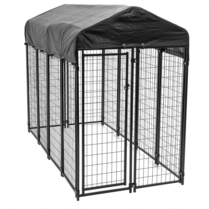Lucky Dog Uptown Large Outdoor Covered Kennel Heavy Duty Dog Fence Pen (6 Pack)