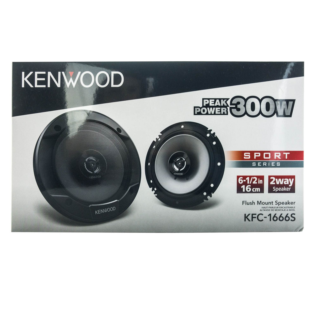 Kenwood KFC-1666S 300W 6.5-Inch Coaxial 2 Way Audio Speaker (1 Pair) (Open Box)