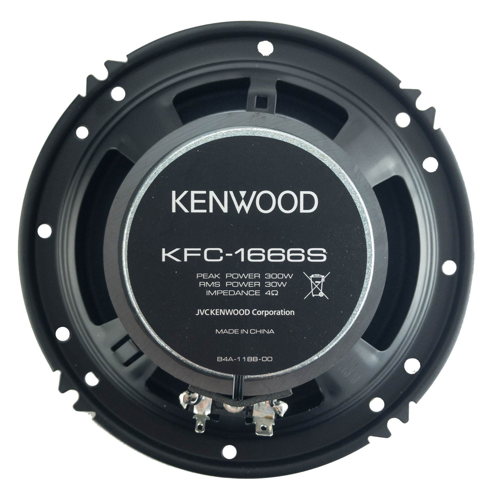 Kenwood KFC-1666S 300W 6.5-Inch Coaxial 2 Way Audio Speaker (1 Pair) (Open Box) - VMInnovations