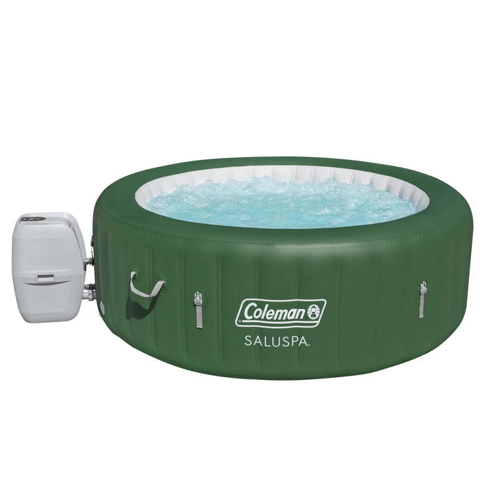Coleman SaluSpa 6 Person Round Portable Inflatable Outdoor Hot Tub Spa, Green - VMInnovations