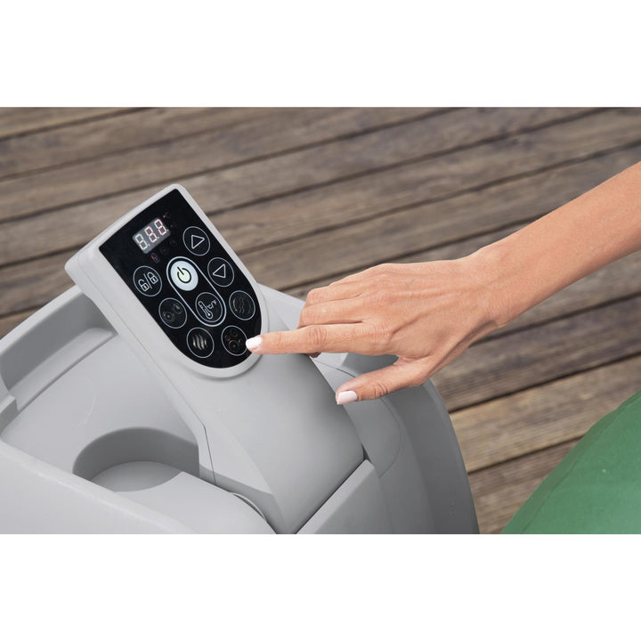 Coleman SaluSpa 6 Person Round Portable Inflatable Outdoor Hot Tub Spa, Green - VMInnovations