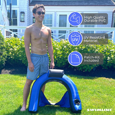 Swimline 90465 Inflatable Nylon Covered Pool Chair Float (Open Box)