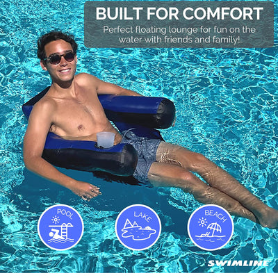 Swimline 90465 Inflatable Nylon Covered Pool Chair Float (Open Box)