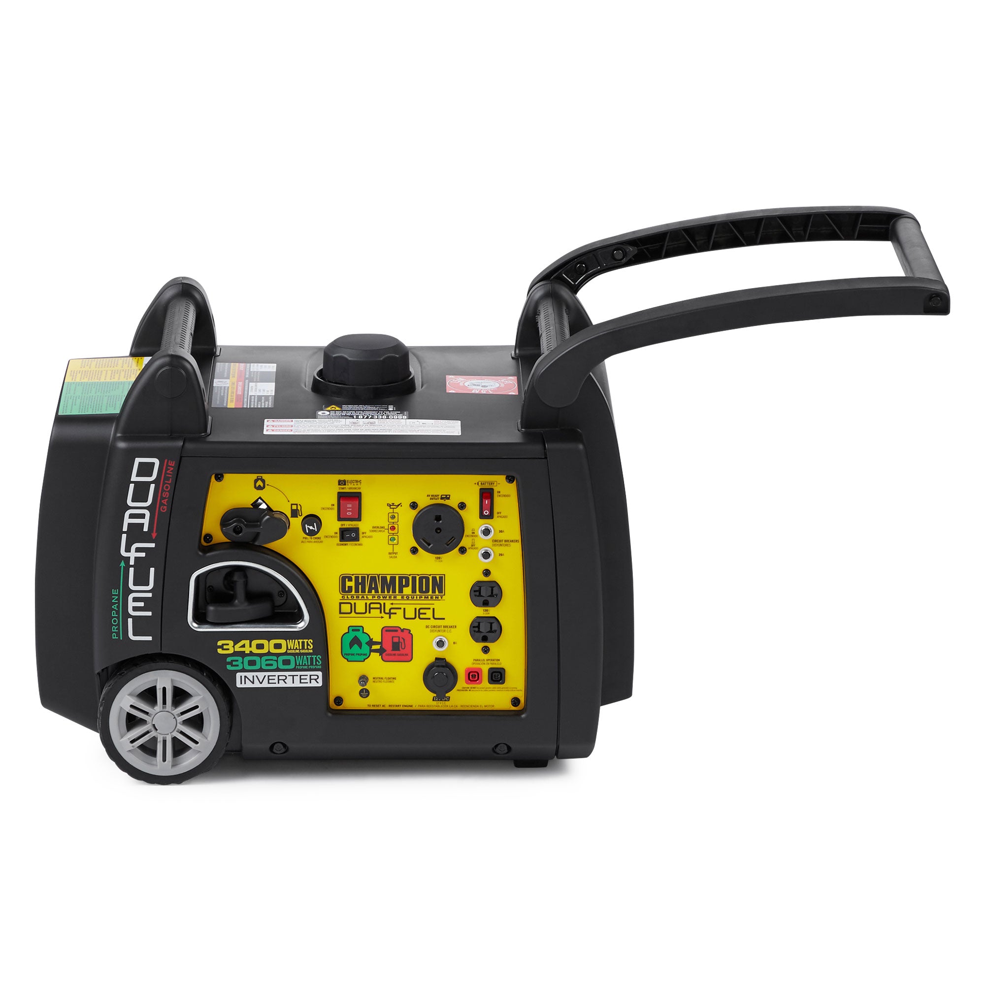 Champion 3400W Portable Electric Start Dual Fuel Inverter Generator (Open Box)