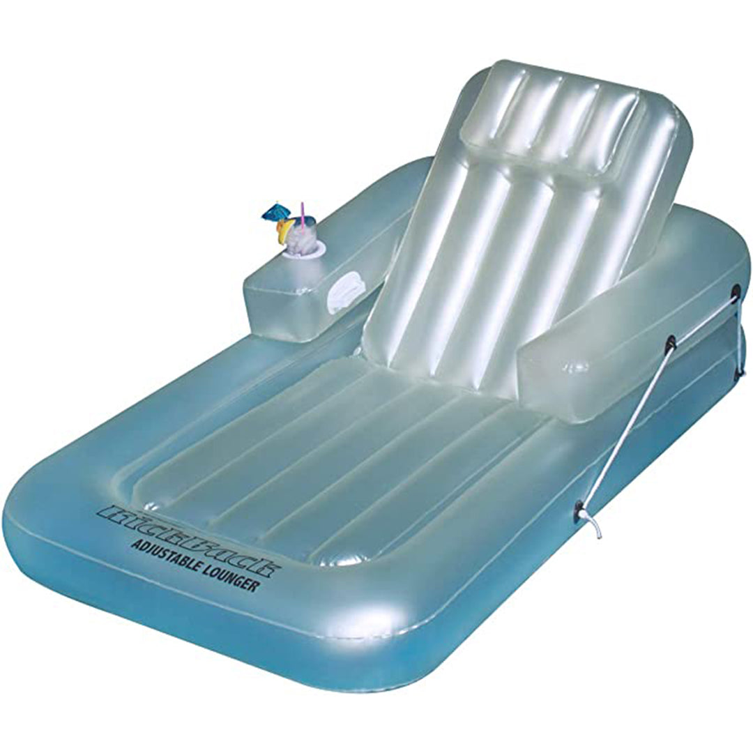 Swimline Kickback Swimming Pool Inflatable Lounger Adjustable Chair Float, White - VMInnovations