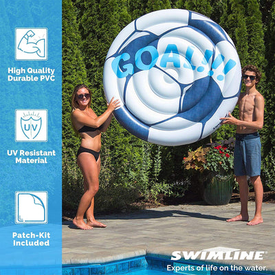 Swimline 90531 Giant 60-Inch Inflatable Soccer Ball Pool Float Lake Water Raft - VMInnovations