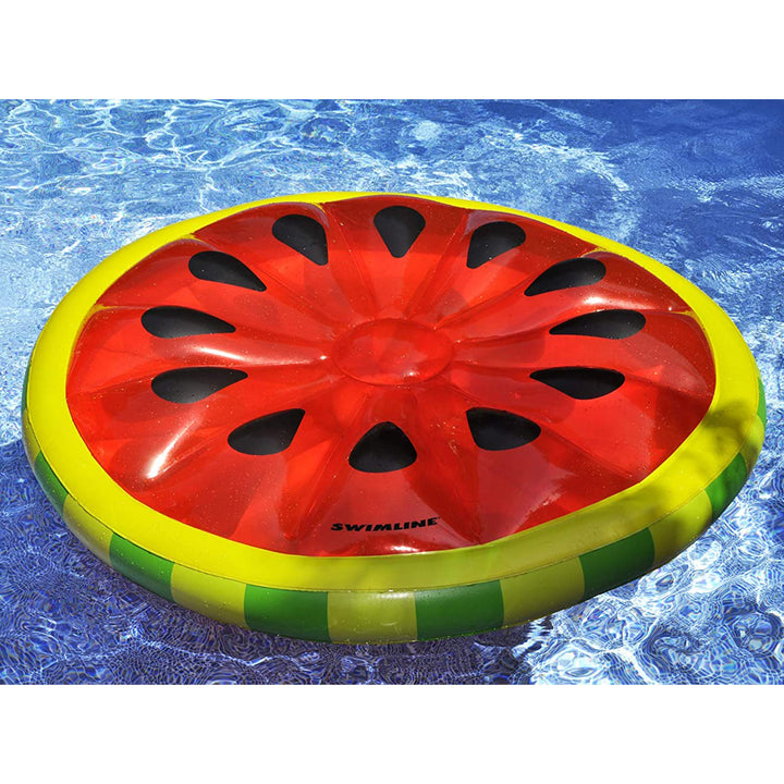 Swimline 90544 Inflatable 60" Watermelon Pool or Lake Floating Water Raft, Red