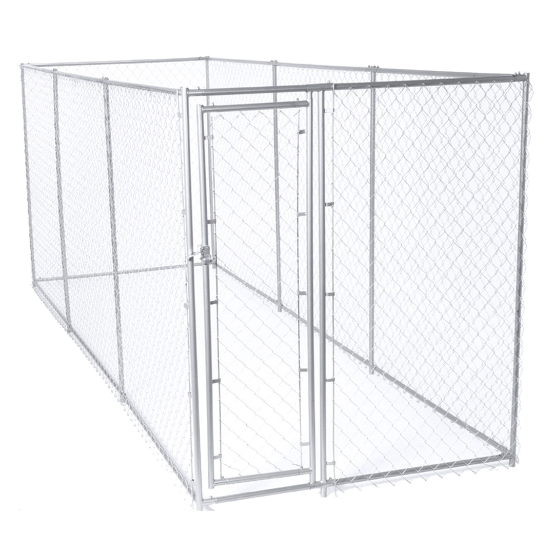 Lucky Dog 10 x 10 Foot Heavy Duty Outdoor Chain Link Dog Kennel w/ Door (2 Pack) - VMInnovations