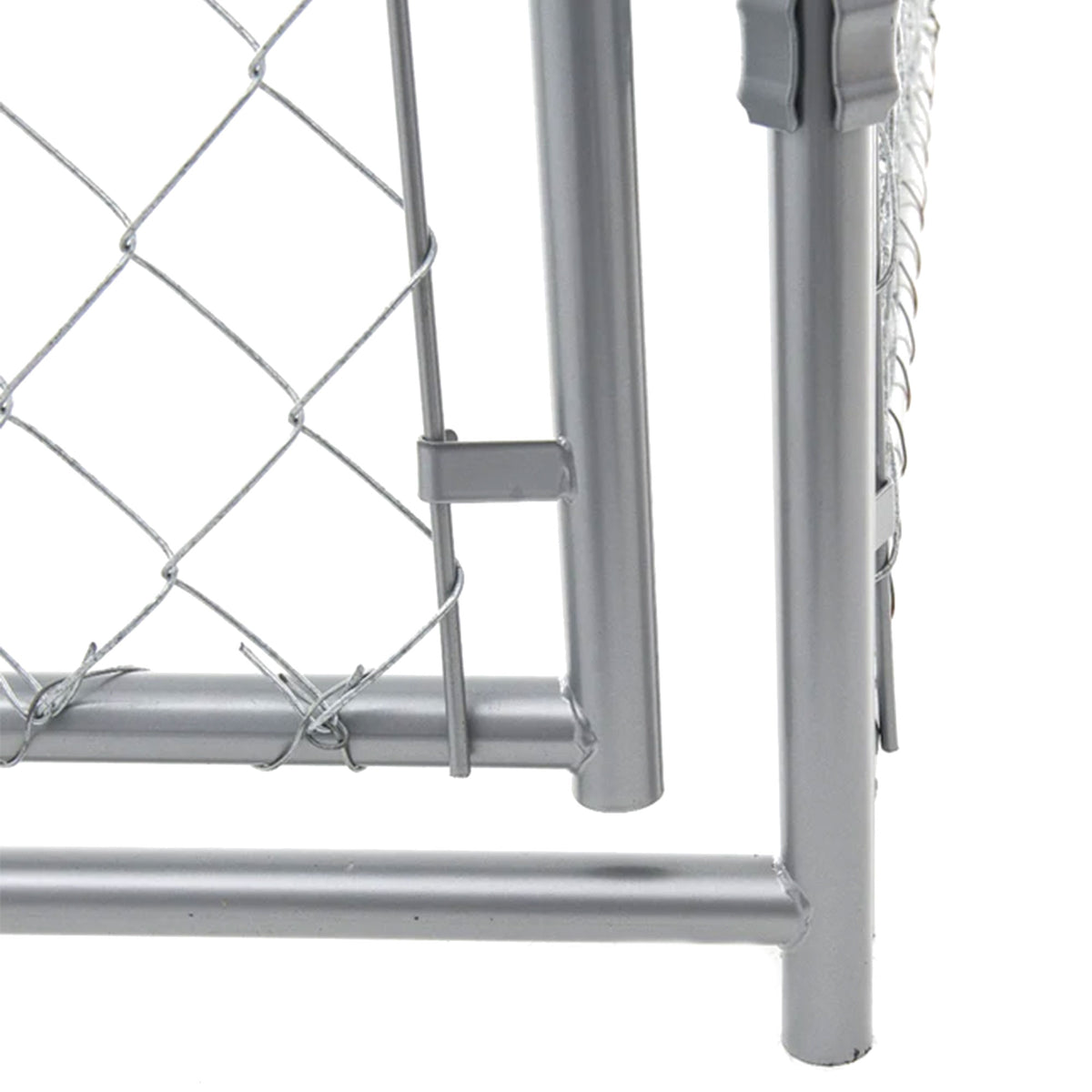 Lucky Dog 10 x 10 Ft. Outdoor Chain Link Dog Kennel Enclosure w/ Door (Open Box) - VMInnovations