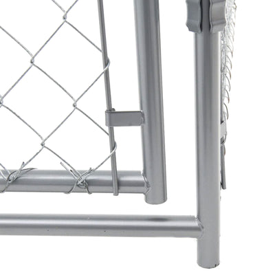 Lucky Dog 10 x 10 Ft. Outdoor Chain Link Dog Kennel Enclosure w/ Door (Open Box)