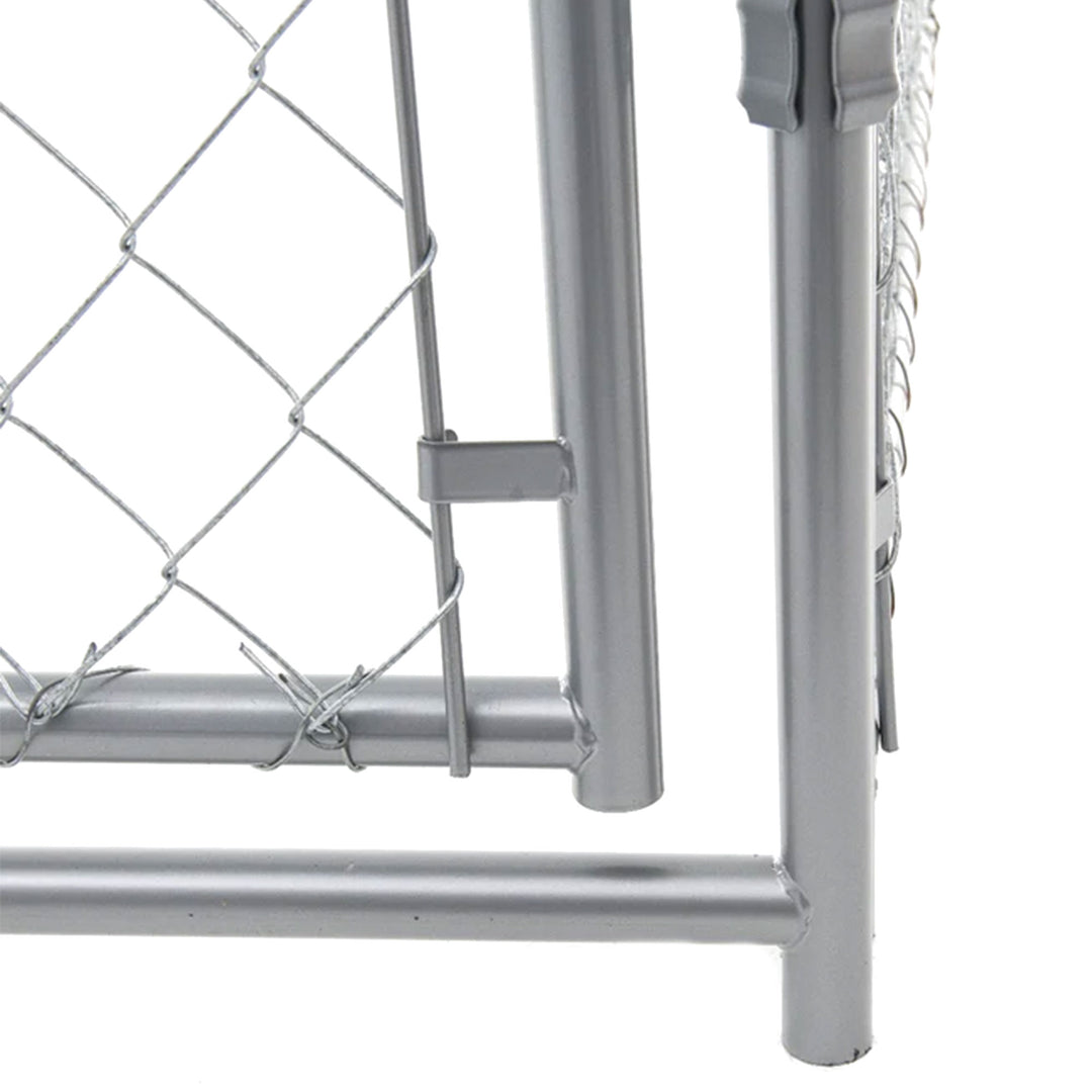 Lucky Dog 10 x 10 Foot Heavy Duty Outdoor Chain Link Dog Kennel w/ Door (2 Pack) - VMInnovations