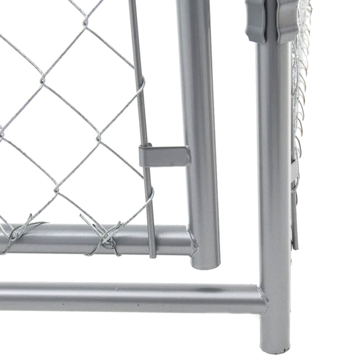 Lucky Dog 10 x 10 Foot Heavy Duty Outdoor Chain Link Dog Kennel w/ Door (2 Pack) - VMInnovations
