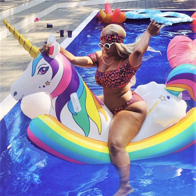 Swimline Rainbow Unicorn Rocker Ride On Swimming Pool Toy Float (Open Box) - VMInnovations