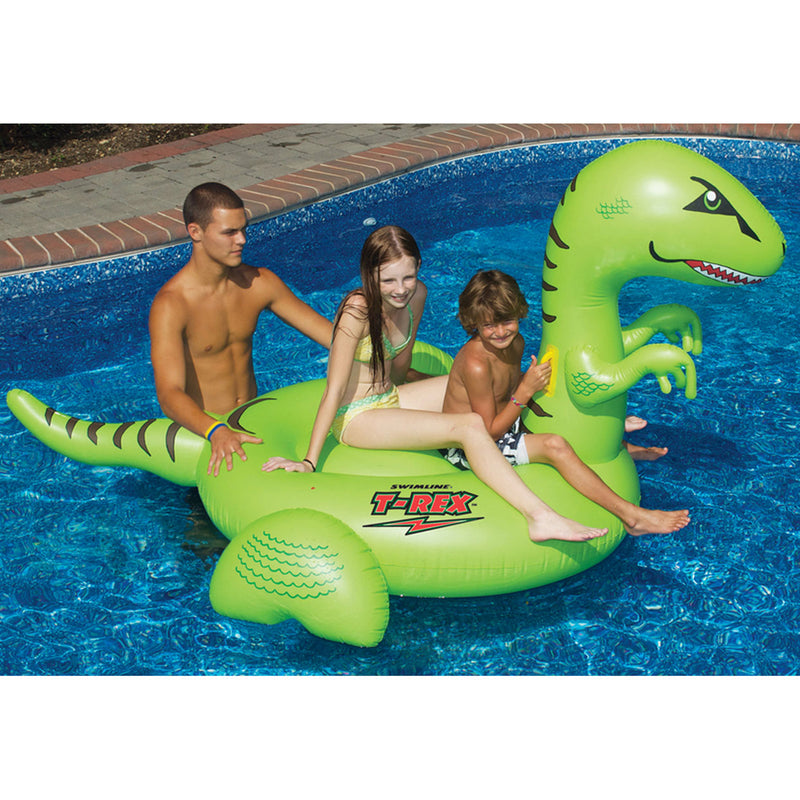 Swimline 90624 Swimming Pool Giant Rideable Dinosaur Inflatable Float (Open Box)
