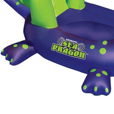 Swimline Giant 115" Inflatable Sea Dragon Ride-On Pool Float Lake Raft, Purple