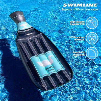 Swimline 90650 Inflatable 86" Prosecco Bottle Pool Float Water Raft Lounger