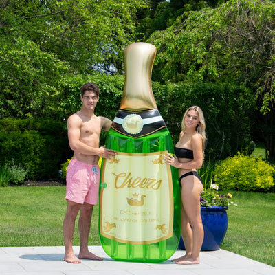 Swimline Cheers Bubbly Giant Inflatable Champagne Swimming Pool Float (Open Box)