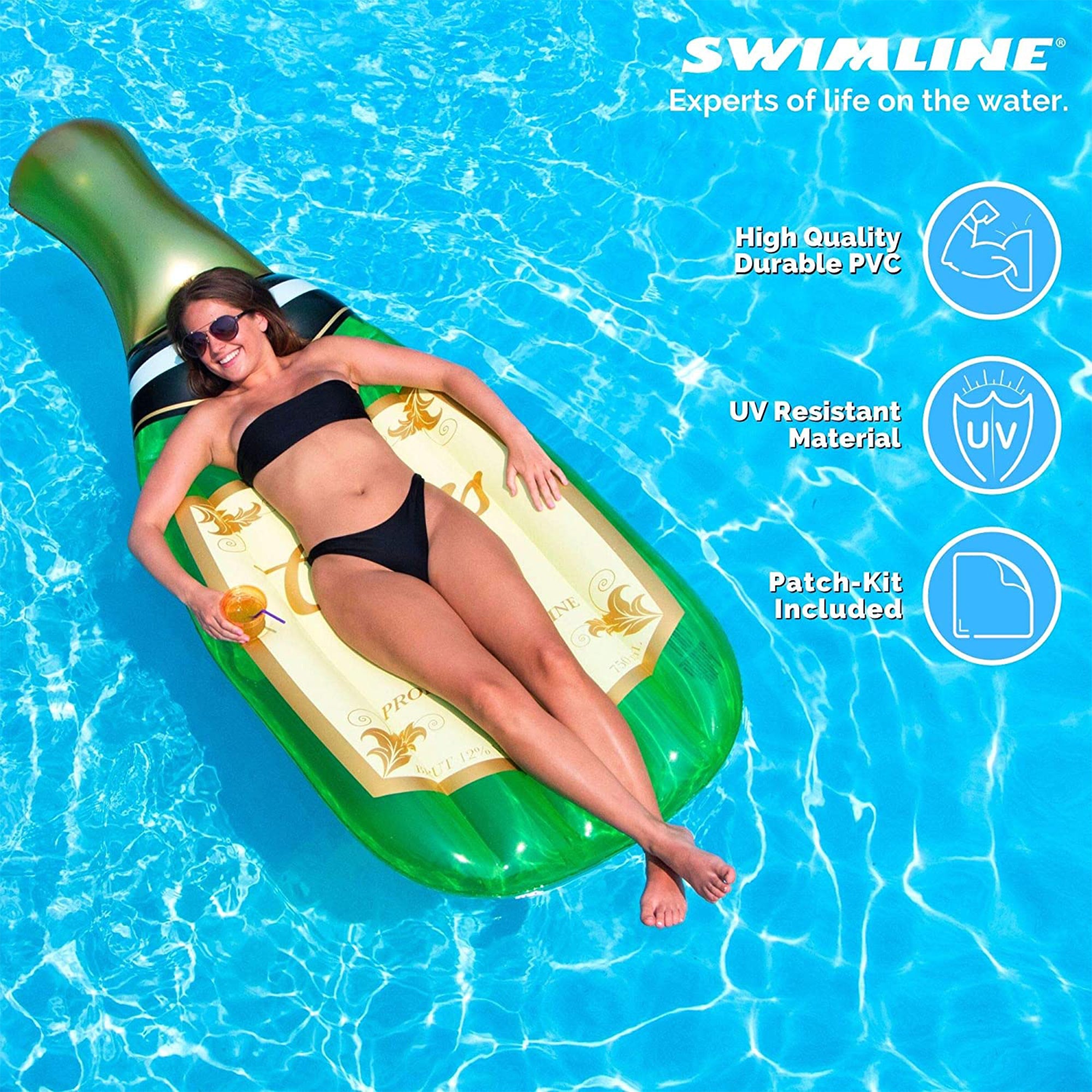 Swimline Cheers Bubbly Inflatable Champagne Swimming Pool Float (Used) - VMInnovations
