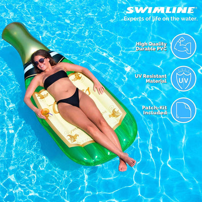 Swimline Cheers Bubbly Giant Inflatable Champagne Swimming Pool Float (Open Box) - VMInnovations