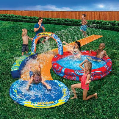 Banzai Toss Like A Boss Pong Game & Cyclone Splash Park Inflatable w/ Slide Pool