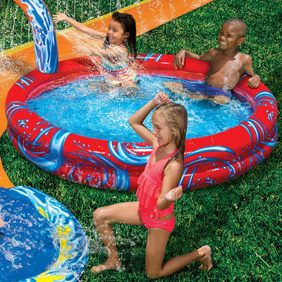 Banzai Toss Like A Boss Pong Game & Cyclone Splash Park Inflatable w/ Slide Pool