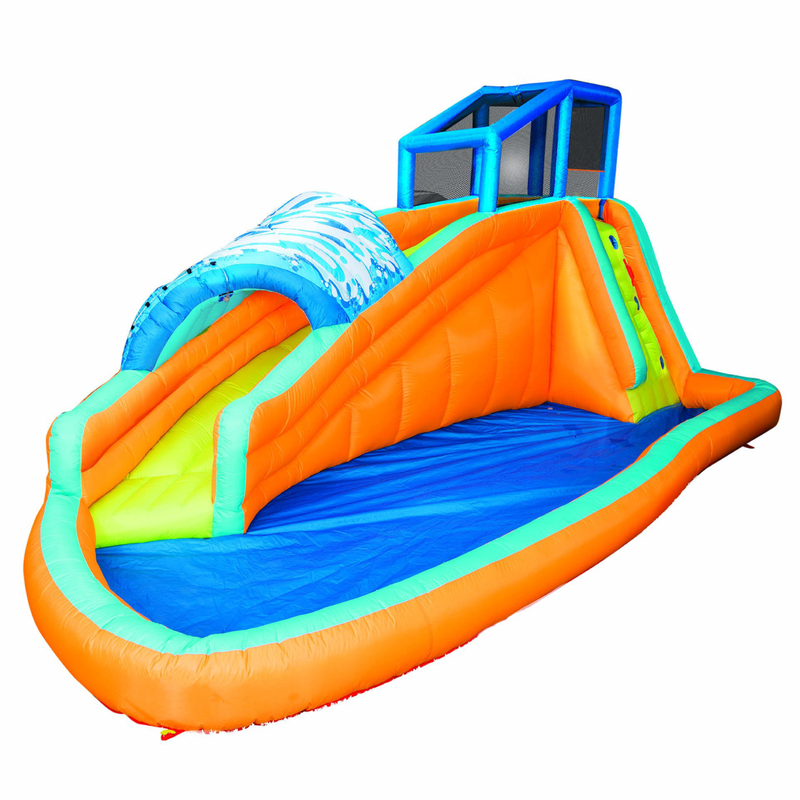 Banzai Kids Inflatable Surf Rider Aqua Lagoon Water Park Slide Pool (Open Box)